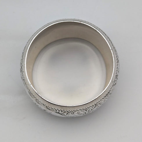 1897 British antique sterling silver napkin ring, 36g, Hilliard & Thomason